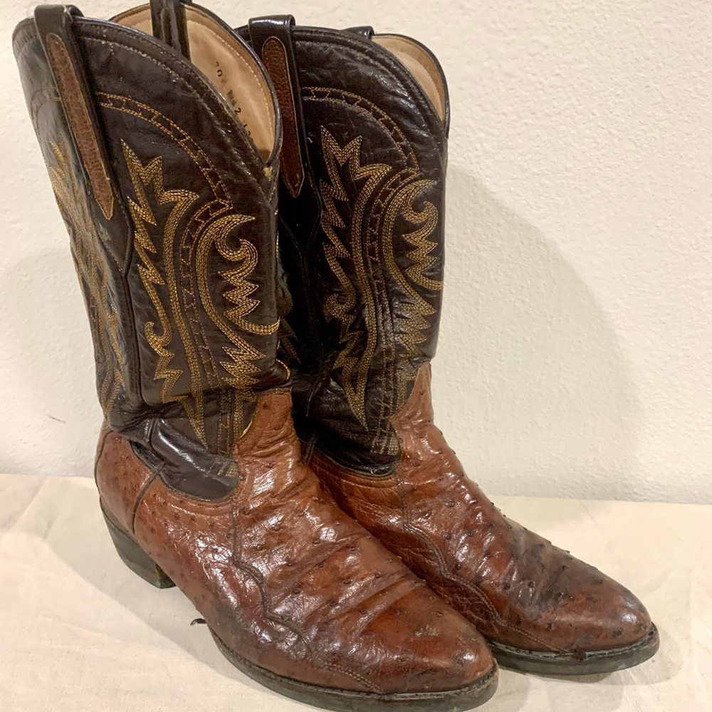 VINTAGE CORRAL COWBOY BOOTS OSTRICH 10EE